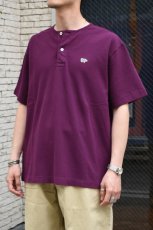 画像3: SCYE BASICS (サイベーシックス) Cotton Pique Henley Neck Shirt [BURGUNDY] (3)