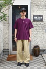 画像4: SCYE BASICS (サイベーシックス) Cotton Pique Henley Neck Shirt [BURGUNDY] (4)