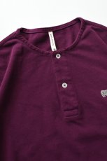 画像10: SCYE BASICS (サイベーシックス) Cotton Pique Henley Neck Shirt [BURGUNDY] (10)
