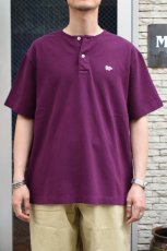 画像7: SCYE BASICS (サイベーシックス) Cotton Pique Henley Neck Shirt [BURGUNDY] (7)