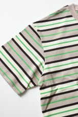 画像10: SCYE BASICS (サイベーシックス) Striped Cotton Pique T-Shirt [GREEN] (10)
