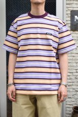 画像6: SCYE BASICS (サイベーシックス) Striped Cotton Pique T-Shirt [PURPLE] (6)