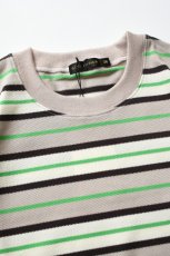 画像9: SCYE BASICS (サイベーシックス) Striped Cotton Pique T-Shirt [GREEN] (9)