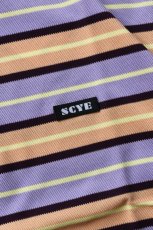 画像12: SCYE BASICS (サイベーシックス) Striped Cotton Pique T-Shirt [PURPLE] (12)