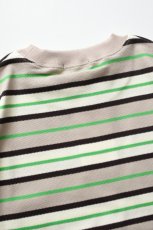 画像15: SCYE BASICS (サイベーシックス) Striped Cotton Pique T-Shirt [GREEN] (15)