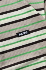 画像12: SCYE BASICS (サイベーシックス) Striped Cotton Pique T-Shirt [GREEN] (12)