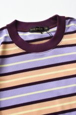 画像9: SCYE BASICS (サイベーシックス) Striped Cotton Pique T-Shirt [PURPLE] (9)