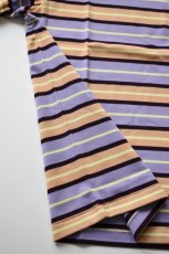 画像13: SCYE BASICS (サイベーシックス) Striped Cotton Pique T-Shirt [PURPLE] (13)