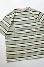 画像14: SCYE BASICS (サイベーシックス) Striped Cotton Pique T-Shirt [GREEN] (14)