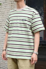 画像2: SCYE BASICS (サイベーシックス) Striped Cotton Pique T-Shirt [GREEN] (2)