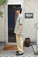 画像4: SCYE BASICS (サイベーシックス) Striped Cotton Pique T-Shirt [GREEN] (4)