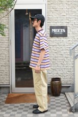 画像4: SCYE BASICS (サイベーシックス) Striped Cotton Pique T-Shirt [PURPLE] (4)