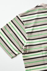 画像16: SCYE BASICS (サイベーシックス) Striped Cotton Pique T-Shirt [GREEN] (16)