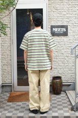 画像5: SCYE BASICS (サイベーシックス) Striped Cotton Pique T-Shirt [GREEN] (5)