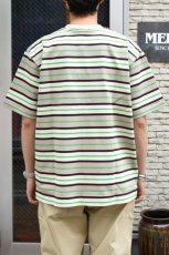 画像8: SCYE BASICS (サイベーシックス) Striped Cotton Pique T-Shirt [GREEN] (8)