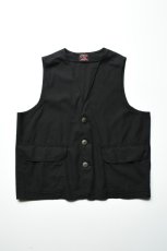 画像2: Behind The River (ビハインドザリバー) "Black Beauty Vintage" Black Over Dye J.C.Higgins Hunting Vest (2)
