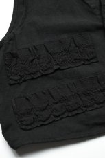 画像6: 【For WOMEN】Behind The River (ビハインドザリバー) "Black Beauty Vintage" Black Over Dye Black Sheep Hunting Vest (6)