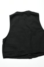 画像9: 【For WOMEN】Behind The River (ビハインドザリバー) "Black Beauty Vintage" Black Over Dye Black Sheep Hunting Vest (9)