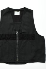 画像1: Behind The River (ビハインドザリバー) "Black Beauty Vintage" Black Over Dye Western Field Hunting Vest (1)