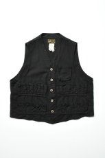 画像1: 【For WOMEN】Behind The River (ビハインドザリバー) "Black Beauty Vintage" Black Over Dye Sterling J.C.Penney Hunting Vest (1)