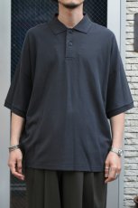 画像7: handvaerk (ハンドバーク) PIQUE S/S TAPERED BIG POLO SHIRT [CARBON BLACK] (7)