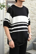 画像3: A.D.A.N (エーディーエーエヌ) VENTILATION MESH KNIT S/S SWEATER [BLACK BORDER] (3)