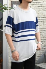 画像3: A.D.A.N (エーディーエーエヌ) VENTILATION MESH KNIT S/S SWEATER [GRAY BORDER] (3)