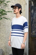 画像4: A.D.A.N (エーディーエーエヌ) VENTILATION MESH KNIT S/S SWEATER [GRAY BORDER] (4)