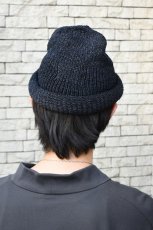 画像8: Indietro Association (インディエトロアソシエーション) Roll Knit Cap [BLACK] (8)