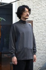画像3: handvaerk (ハンドバーク) 60/2 MOCK NECK L/S T-SHIRT [IRON] (3)