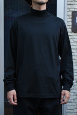 画像7: handvaerk (ハンドバーク) 60/2 MOCK NECK L/S T-SHIRT [BLACK] (7)