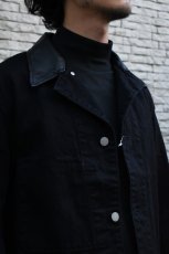 画像3: SCYE BASICS (サイベーシックス) Selvedge Black Denim Chore Jacket [BLACK] (3)