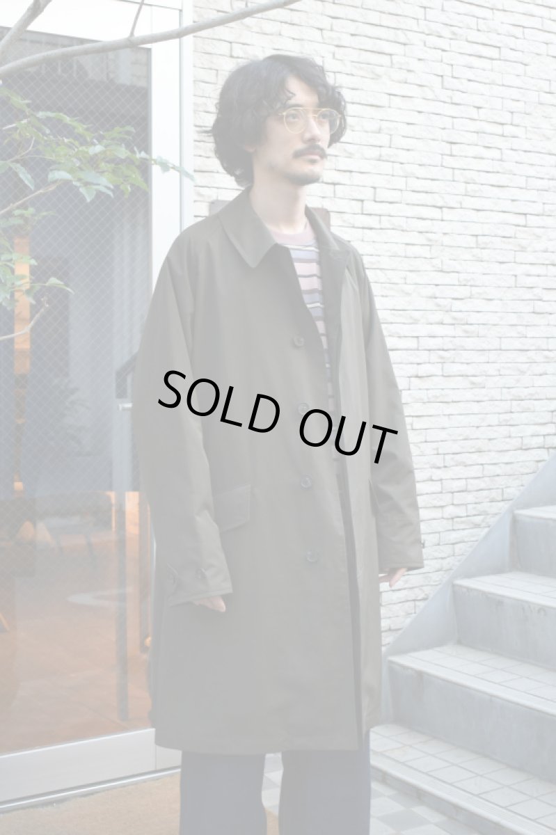 画像2: SCYE BASICS (サイベーシックス) High Density Mil Cloth Bal Collar Coat [DARK BROWN] (2)