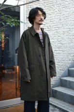 画像2: SCYE BASICS (サイベーシックス) High Density Mil Cloth Bal Collar Coat [DARK BROWN] (2)