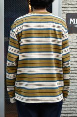 画像4: SCYE BASICS (サイベーシックス) Multi Striped Cotton L/S T-Shirt [DARK BRONZE] (4)