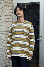 画像5: SCYE BASICS (サイベーシックス) Multi Striped Cotton L/S T-Shirt [DARK BRONZE] (5)