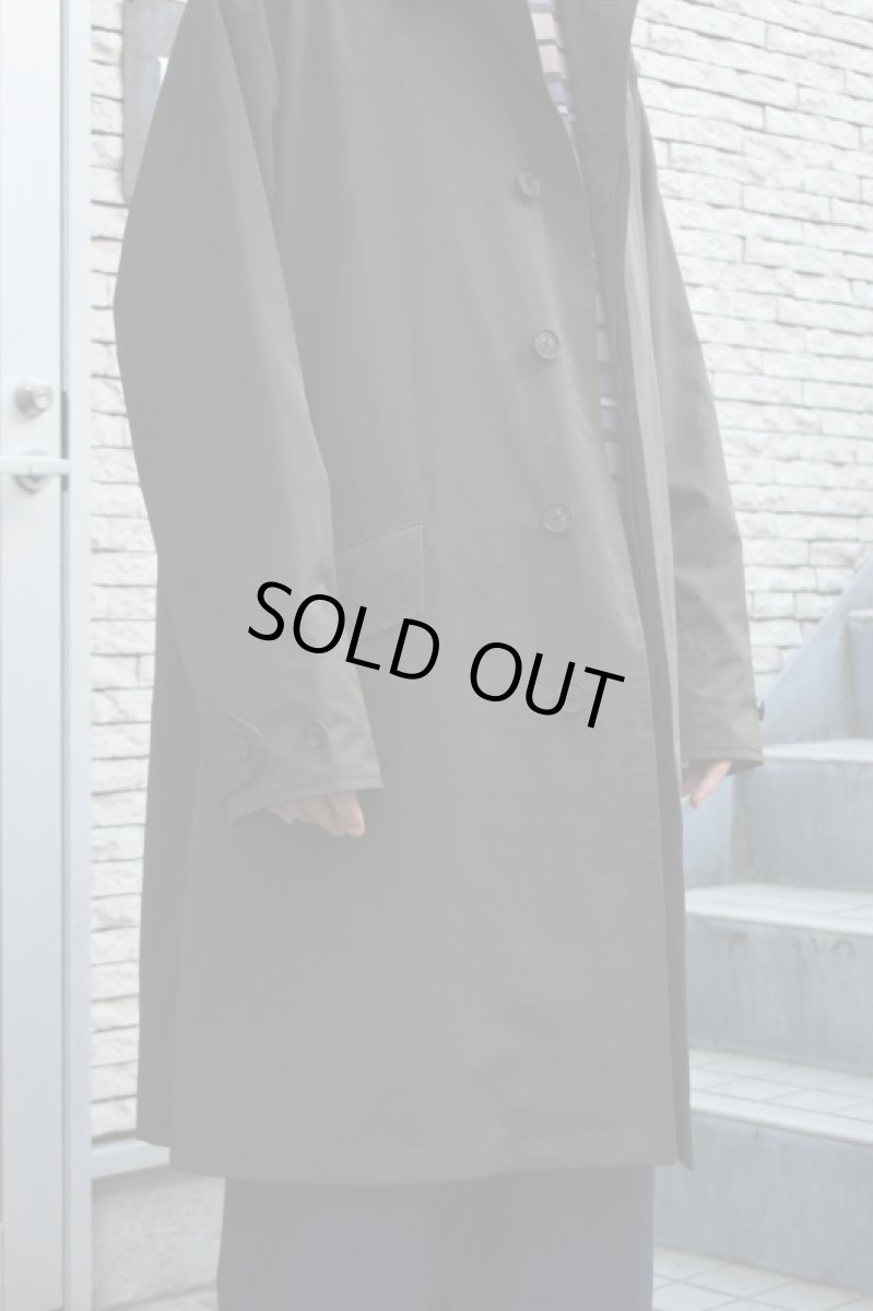 画像4: SCYE BASICS (サイベーシックス) High Density Mil Cloth Bal Collar Coat [DARK BROWN] (4)