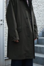 画像4: SCYE BASICS (サイベーシックス) High Density Mil Cloth Bal Collar Coat [DARK BROWN] (4)