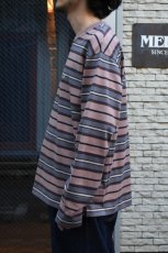 画像3: SCYE BASICS (サイベーシックス) Multi Striped Cotton L/S T-Shirt [ASH ROSE] (3)