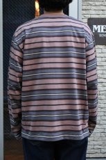 画像4: SCYE BASICS (サイベーシックス) Multi Striped Cotton L/S T-Shirt [ASH ROSE] (4)