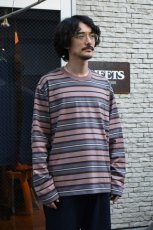 画像5: SCYE BASICS (サイベーシックス) Multi Striped Cotton L/S T-Shirt [ASH ROSE] (5)