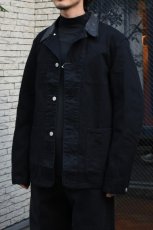 画像2: SCYE BASICS (サイベーシックス) Selvedge Black Denim Chore Jacket [BLACK] (2)