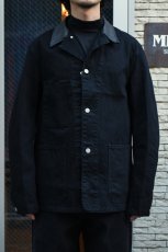 画像7: SCYE BASICS (サイベーシックス) Selvedge Black Denim Chore Jacket [BLACK] (7)