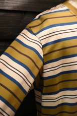 画像11: SCYE BASICS (サイベーシックス) Multi Striped Cotton L/S T-Shirt [DARK BRONZE] (11)