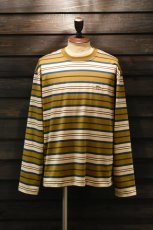 画像1: SCYE BASICS (サイベーシックス) Multi Striped Cotton L/S T-Shirt [DARK BRONZE] (1)