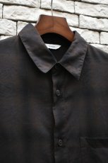 画像9: kontor (コントール) Overdyed Shadow Check Shirt [BROWN CHECK] (9)