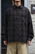 画像6: kontor (コントール) Overdyed Shadow Check Shirt [BROWN CHECK] (6)