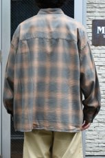 画像8: kontor (コントール) Overdyed Shadow Check Shirt [BEIGE CHECK] (8)