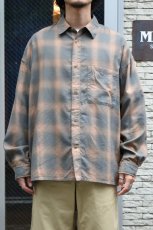 画像6: kontor (コントール) Overdyed Shadow Check Shirt [BEIGE CHECK] (6)