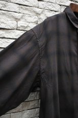 画像13: kontor (コントール) Overdyed Shadow Check Shirt [BROWN CHECK] (13)